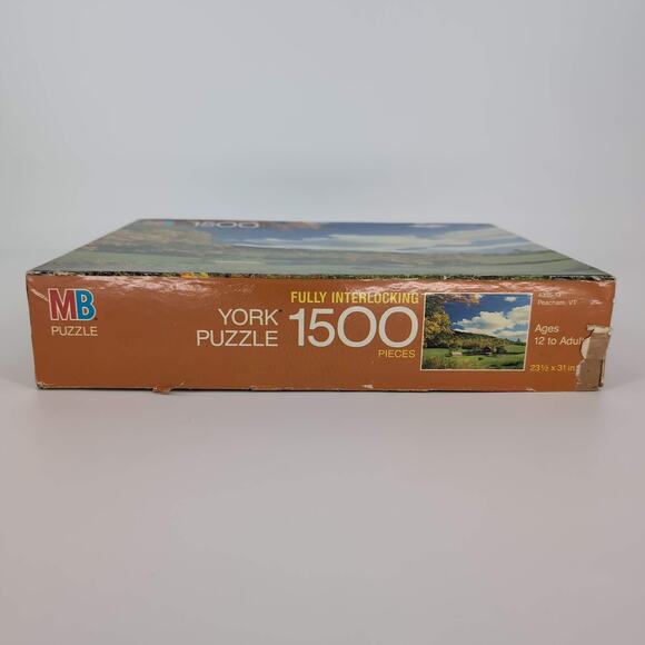MB Milton Bradley 1500 Fully Interlocking Piece "Peacham, VT" Jigsaw Puzzle GUC - Picture 4 of 10
